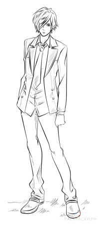 Раскраска мужчина в полный рост