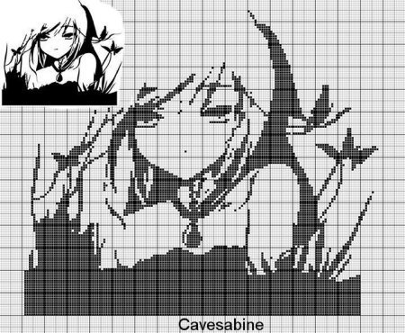 Вышивки крестиком аниме синий экзорцист