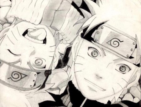 Наруто черно белый