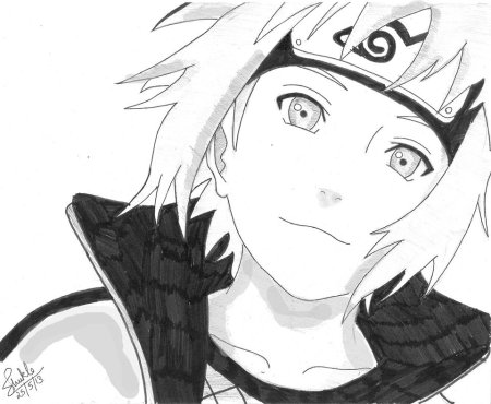 Минато Намикадзе черно белый