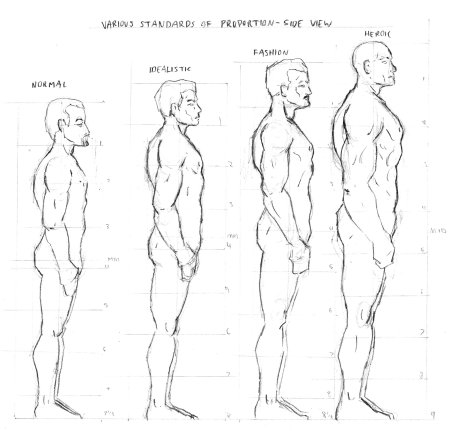 Парень сбоку в полный рост референс