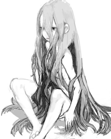 Черно белые волосы аниме