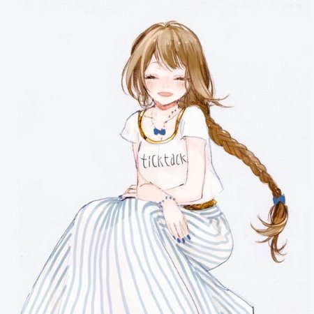 Аниме девочка в длинной юбке