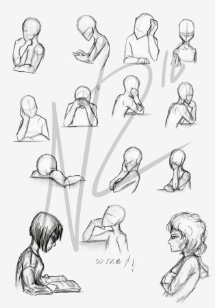 Позы для рисования сидя за столом