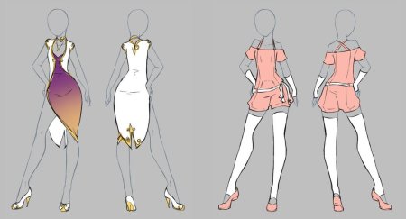 Позы для рисования одежды