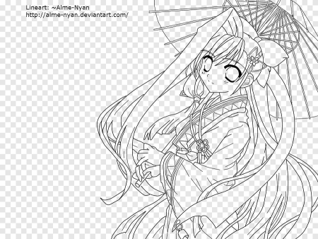 Аниме раскраски тонкие линии