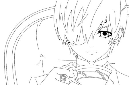 Сиэль тёмный дворецкий расскраска