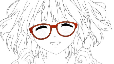 Курияма Мирай чёрно белое