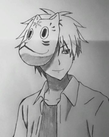 Токийский гуль Канеки Кен чёрно белый