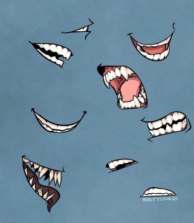 Нарисованный рот с зубами