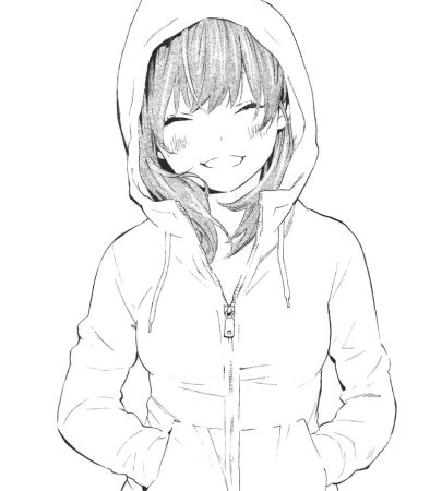 Набросок девушки в толстовке