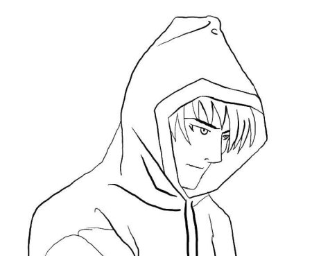 Девушка в капюшоне рисунок
