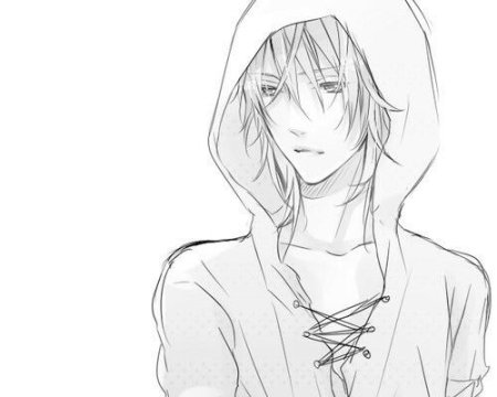 Рисунки карандашом аниме в толстовке