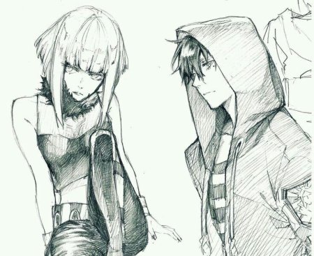 Аниме парень в капюшоне