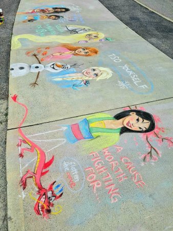 Аниме рисунки мелками