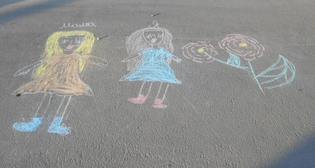 Рисунки на асфальте мелками аниме