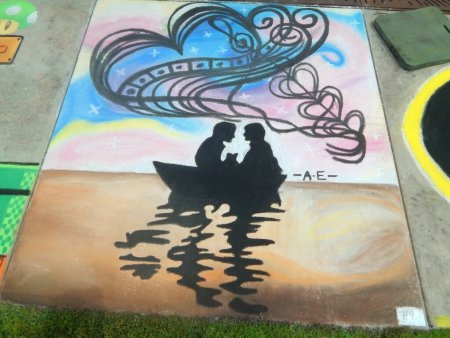 Интересные рисунки мелками