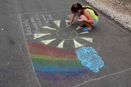 Рисунки на асфальте на выпускной