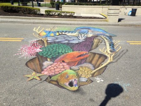 Оригинальные рисунки на асфальте