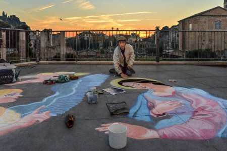 Рисунки на асфальте.