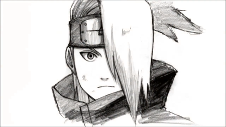 Дейдара скетч карандашом