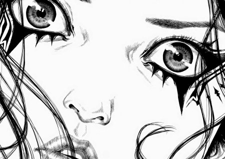 Аниме глаза черной ручкой