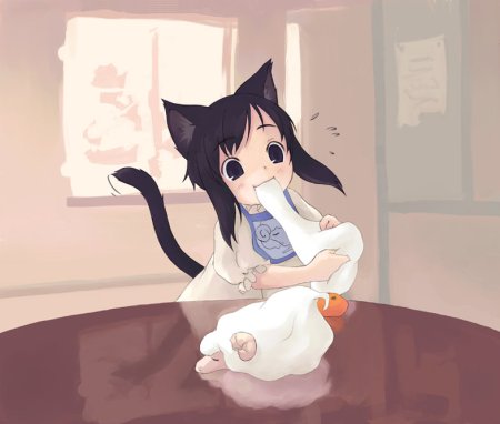 Милая кошка аниме