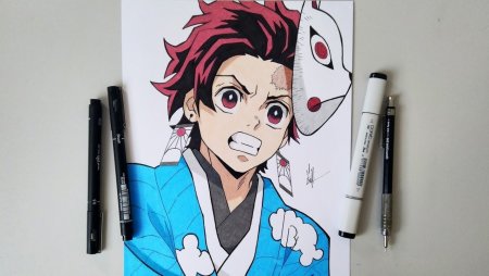 Тандзиро Камадо маркерами