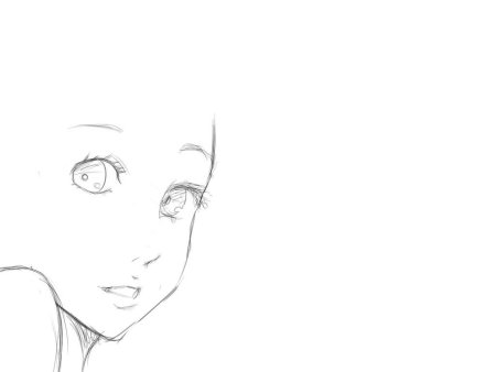 Аниме лицо девушки карандашом