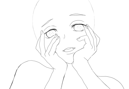 Лицо для рисования аниме девушек