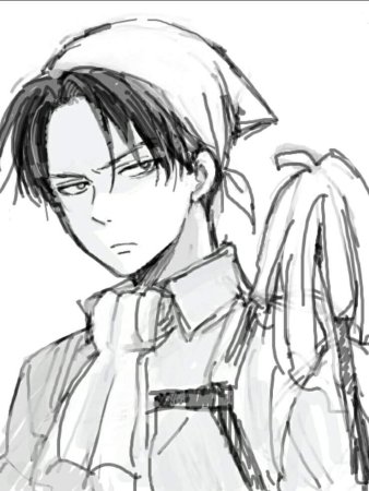 Капрал Леви черно белый