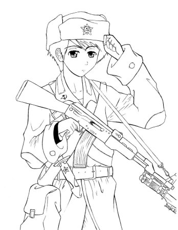 Солдат для срисовки карандашом