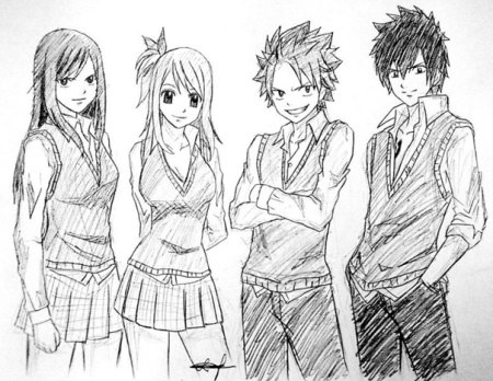 Аниме Фейри Тейл картинки для срисовки