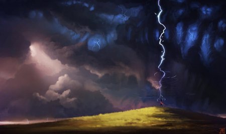 Молния нарисованная аниме