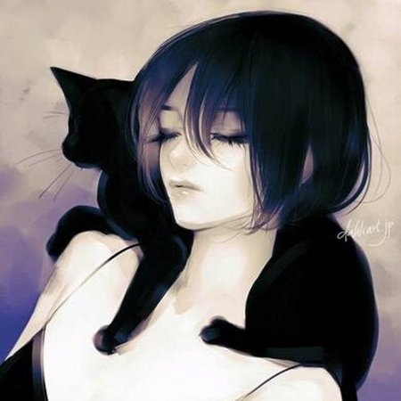 Аниме брюнетка с каре