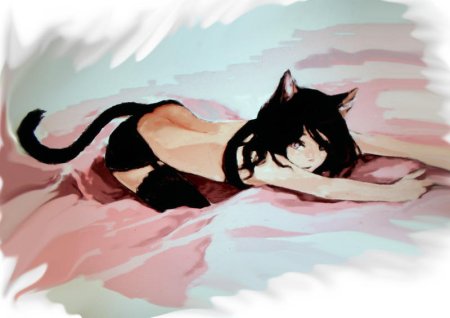 Девушка кошечка арт