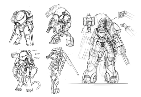 Девушка робот эскиз