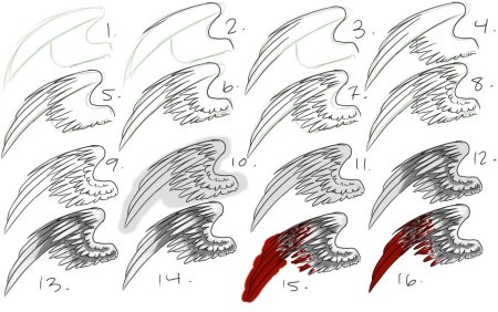 Крылья ангела референс сбоку