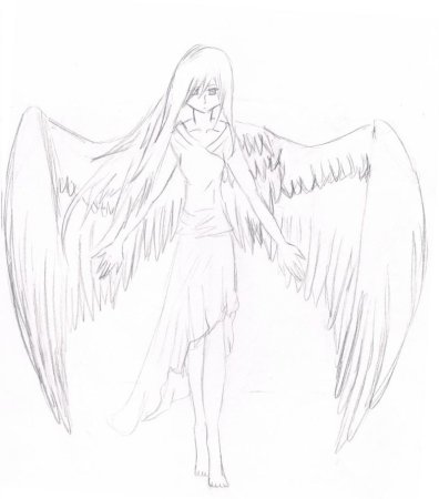 Крылья ангела рисунки аниме (49 фото)
