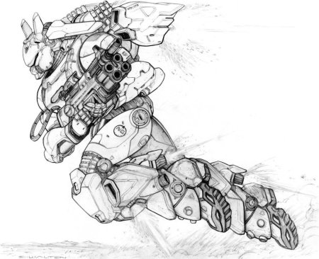 Девушка робот эскиз