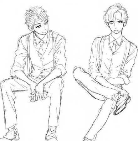 Аниме позы парней