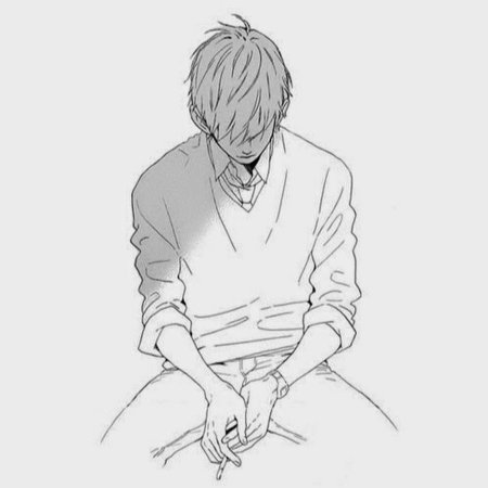 Грустный аниме парень