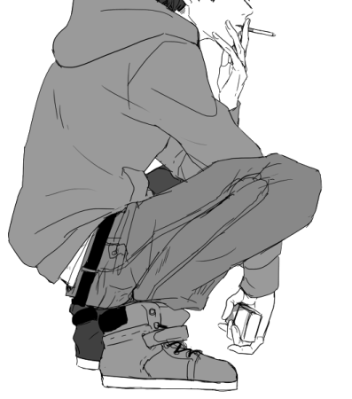 Позы для рисования с сигаретой