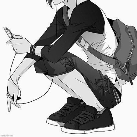 Аниме парень с рюкзаком