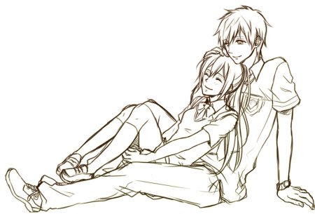 Раскраски аниме пары