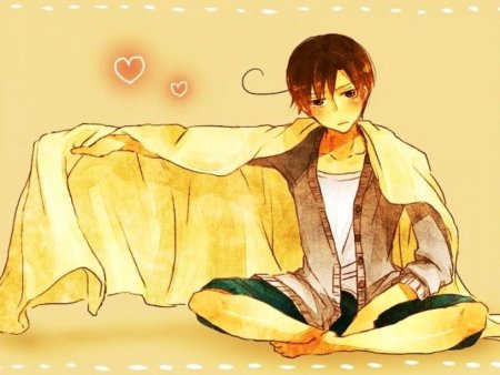 Аниме девушка в пледе