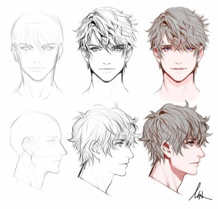 Мужские прически аниме референс