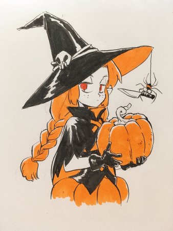 Хэллоуин ведьмочка арт