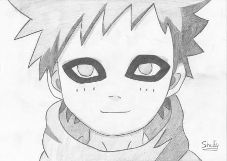 Рисование персонажей Наруто Гаара