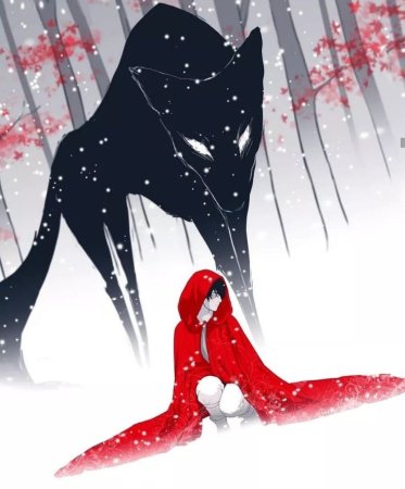 Little Red riding Hood and the Wolf арт